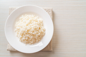 Obraz na płótnie Canvas cooked rice on plate