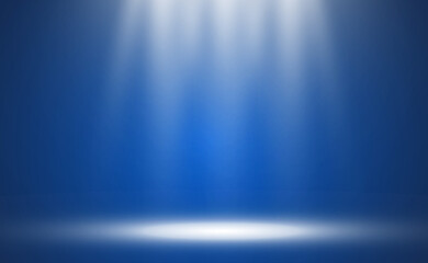 White stage with spotlight shining from above.Vector background on transparent background.