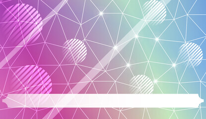 Decorative background with triangles, line, circle, space for text. Bright background for poster, banner, flyer. Vector illustration. Creative gradient color.