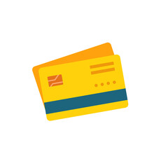 Credit card vector illustration draw in flat design isolated on white background. Credit card icon 