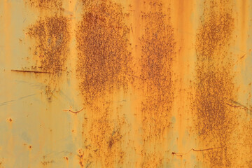 Rust surface. Close up of black rust on an old sheet of metal texture. 