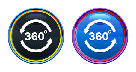 360 degrees rotate arrow icon artistic glassy round buton set illustration
