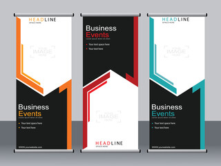 Business banner roll up set,standee banner template,Modern banner.