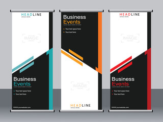 Business banner roll up set,standee banner template,Modern banner.