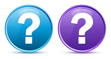 Question mark icon sleek soft round button set illustration