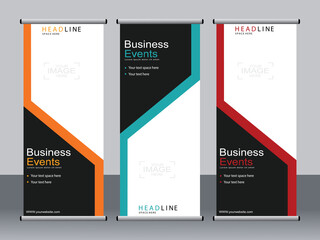Business banner roll up set,standee banner template,Modern banner.