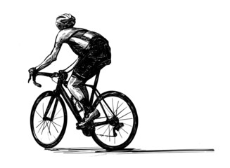 Sketch of bicycle competition hand draw 