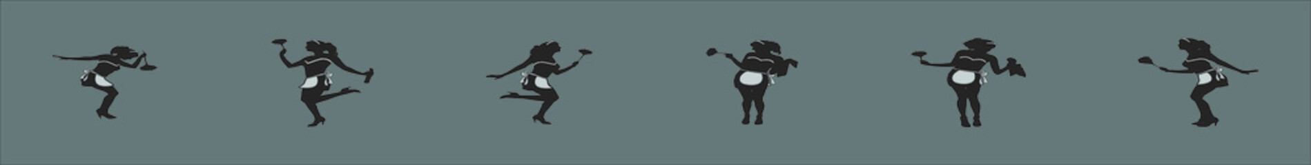 set of french maid duster with various model. stock vector illustration