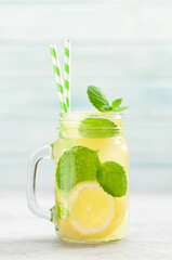 Lemon and mint homemade lemonade