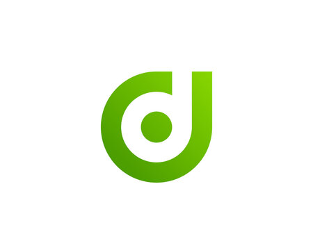 Letter D eco leaves logo icon design template elements