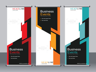 Business banner roll up set,standee banner template,Modern banner.