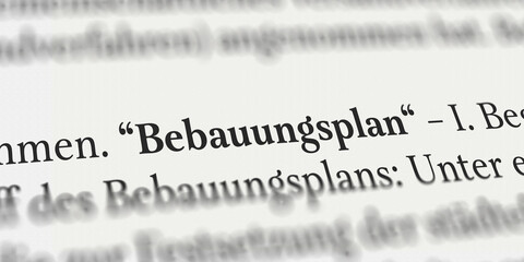 Bebauungsplan im Buch