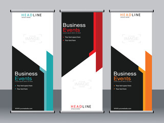 Business banner roll up set,standee banner template,Modern banner.