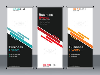 Business banner roll up set,standee banner template,Modern banner.