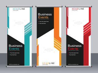 Business banner roll up set,standee banner template,Modern banner.
