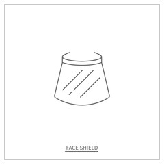 Wide Face Shield Thin Icon. Transparent Plastic Mask Icon. Vector Illustration Design.