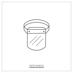 Face Shield Thin Icon. Transparent Plastic Mask Icon. Vector Illustration Design.