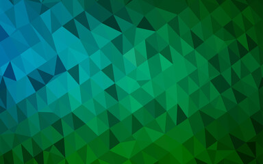 Dark Blue, Green vector polygonal background.