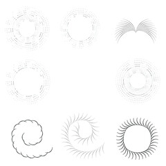 Halftone dots in circle form. round logo . vector dotted frame . design element