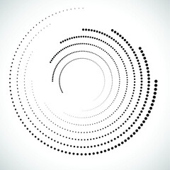 Halftone dots in circle form. round logo . vector dotted frame . design element