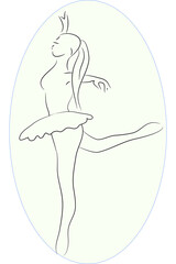 drawing of ballerina in dance step