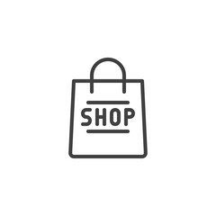 Shop bag line icon. linear style sign for mobile concept and web design. Shopping bag outline vector icon. Symbol, logo illustration. Vector graphics