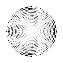 Halftone dots in circle form. round logo . vector dotted frame . design element