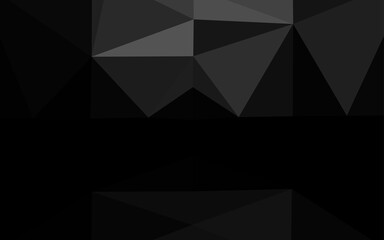 Dark Black vector triangle mosaic cover.