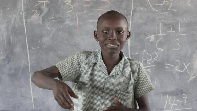 Hearing impaired children, learning sign language at school for the deaf. Kenya, Africa.