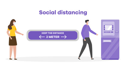 Social distancing People stay Coronavirus COVID-19