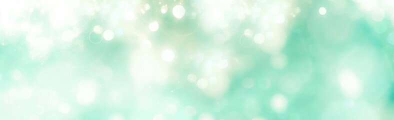 Abstract green  Christmas background banner - pastel background with bokeh lights
