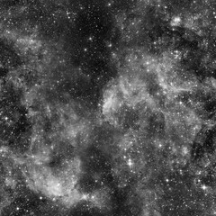 Cosmic fabric seamless pattern. Black and white 
