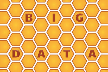 Honeycomb shaped big data illustration vector.
