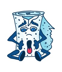 scared monster sitting on the floor. doodle new