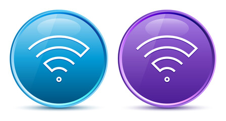 Wifi icon sleek soft round button set illustration