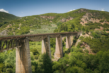 The rail bridge of Gorgopotamos in central Greece