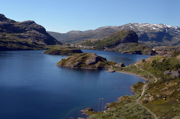 Railway travel in Norway.Views in the train. Flamsban. The Bergen - Oslo train. Norway