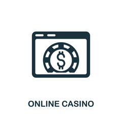 Online Casino icon. Simple element from casino collection. Creative Online Casino icon for web design, templates, infographics and more