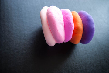Multi-colored modeling dough. Children's creativity for development.