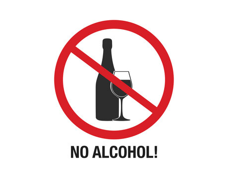 No alcohol sign vector.  Alcohol abandoned sign vector. 