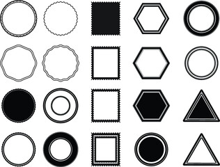 Grunge Stamps Collection, Circles. Banners, Insignias , Logos, Icons, Labels and Badges Set .