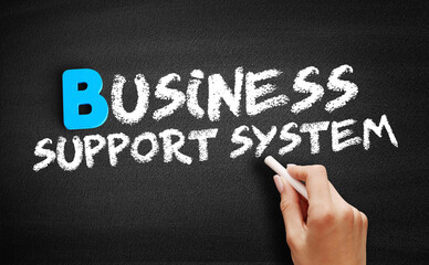 Fototapeta premium Business Support System text on blackboard, business concept background