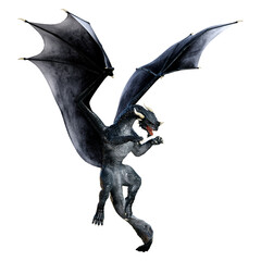 Fototapeta premium 3D Rendering Fairy Tale Dragon on White