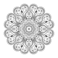 Circular pattern in form of flower mandala. Vintage decorative elements. Oriental pattern, vector illustration.