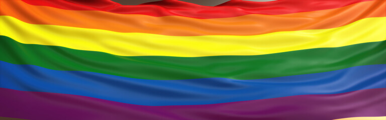 LGBT Flag Texture Hires. LGBT flag or Rainbow pride flag include of Lesbian, gay, bisexual, and transgender flag of LGBT organization. Equality Concept. 3D Illustration