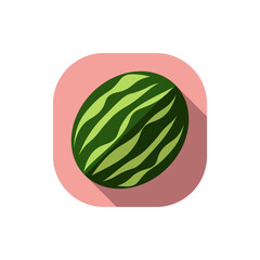 Flat design whole watermelon