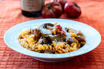 Pasta alla norma, a traditional recipie of italian food tradition