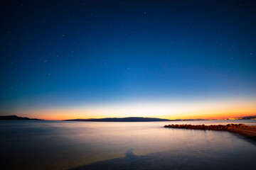 Fototapeta na wymiar Late evening in the bay of Senj, Croatia