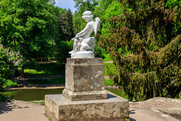 Statue of Cupid in Sofiyivka park in Uman, Ukraine