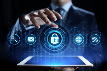 Cyber security data protection information privacy internet technology concept.